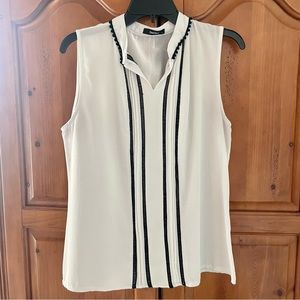 White blouse with black stripes